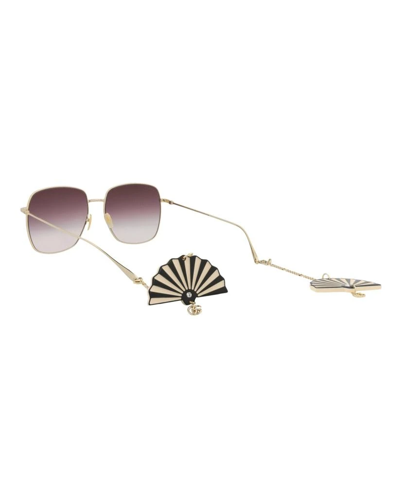 Gucci Square-Frame Metal Sunglasses 6