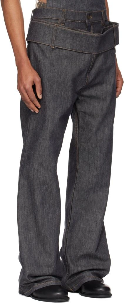 Courrèges Gray Double Belt Denim Jeans 2