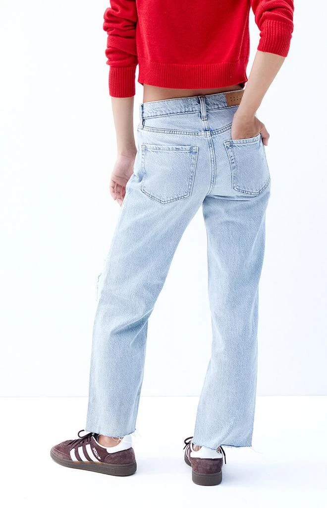 PacSun Stretch Light Indigo Ripped '90s Straight Leg Jeans 4