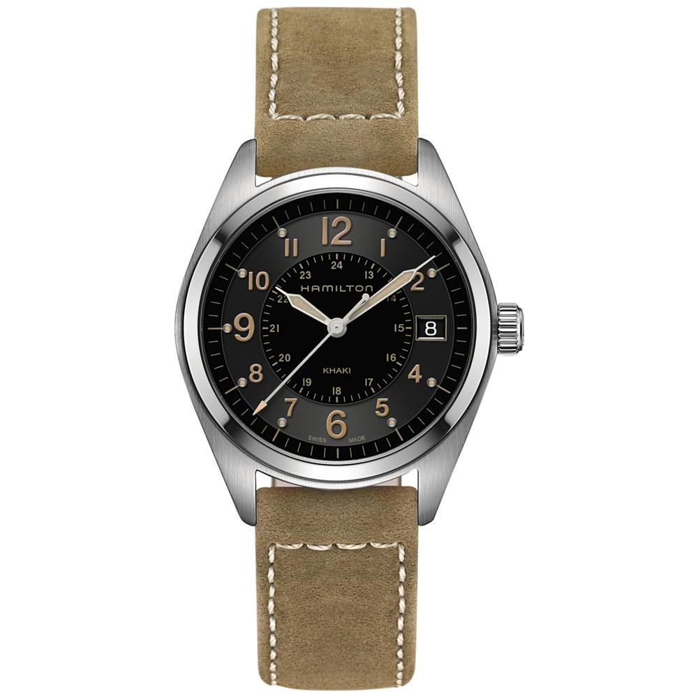 Hamilton Men's Swiss Khaki Field Tan Leather Strap Watch 40mm H68551833