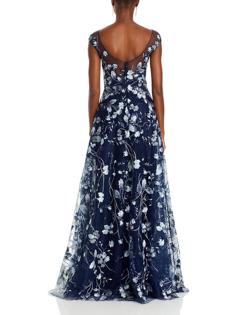 Teri Jon Embroidered Lace Illusion Bodice Gown 4