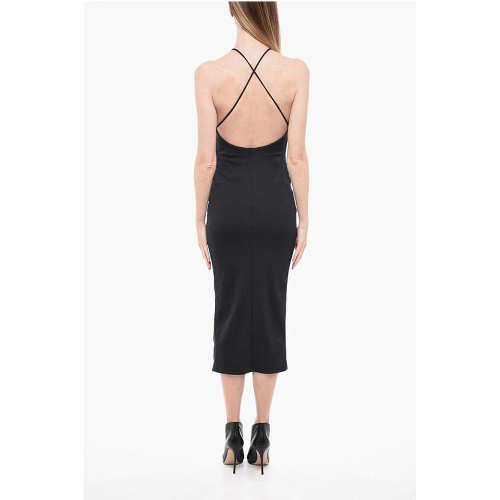 Anouki Viscose Blend Halter Sheath Dress with Back Women's Zip