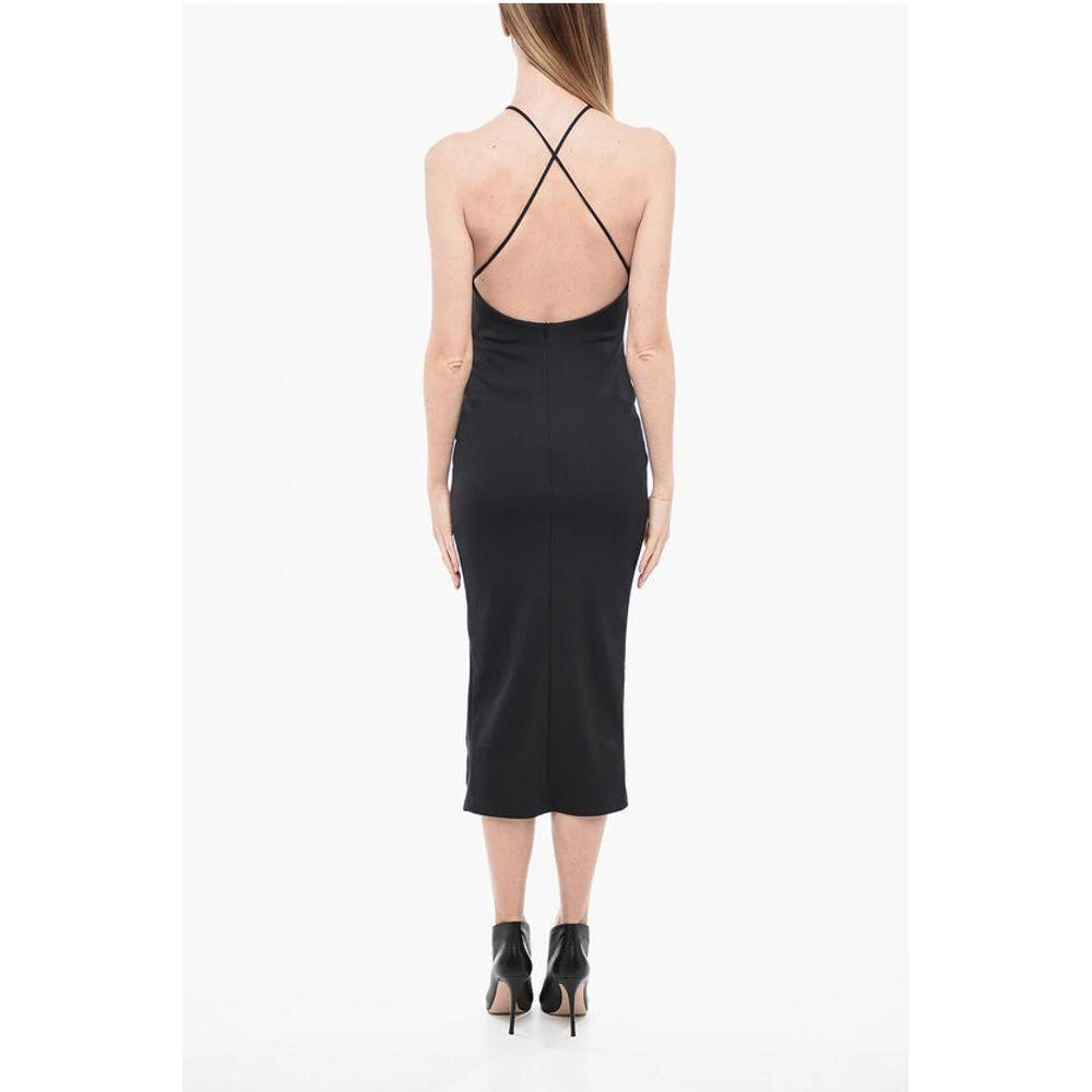 Anouki Viscose Blend Halter Sheath Dress with Back Women's Zip 2