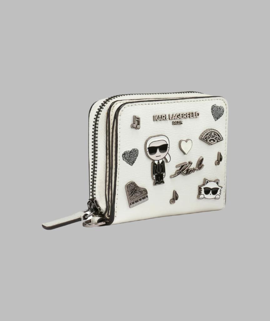 Karl Lagerfeld Paris SMALL ZIP WALLET WITH PINS