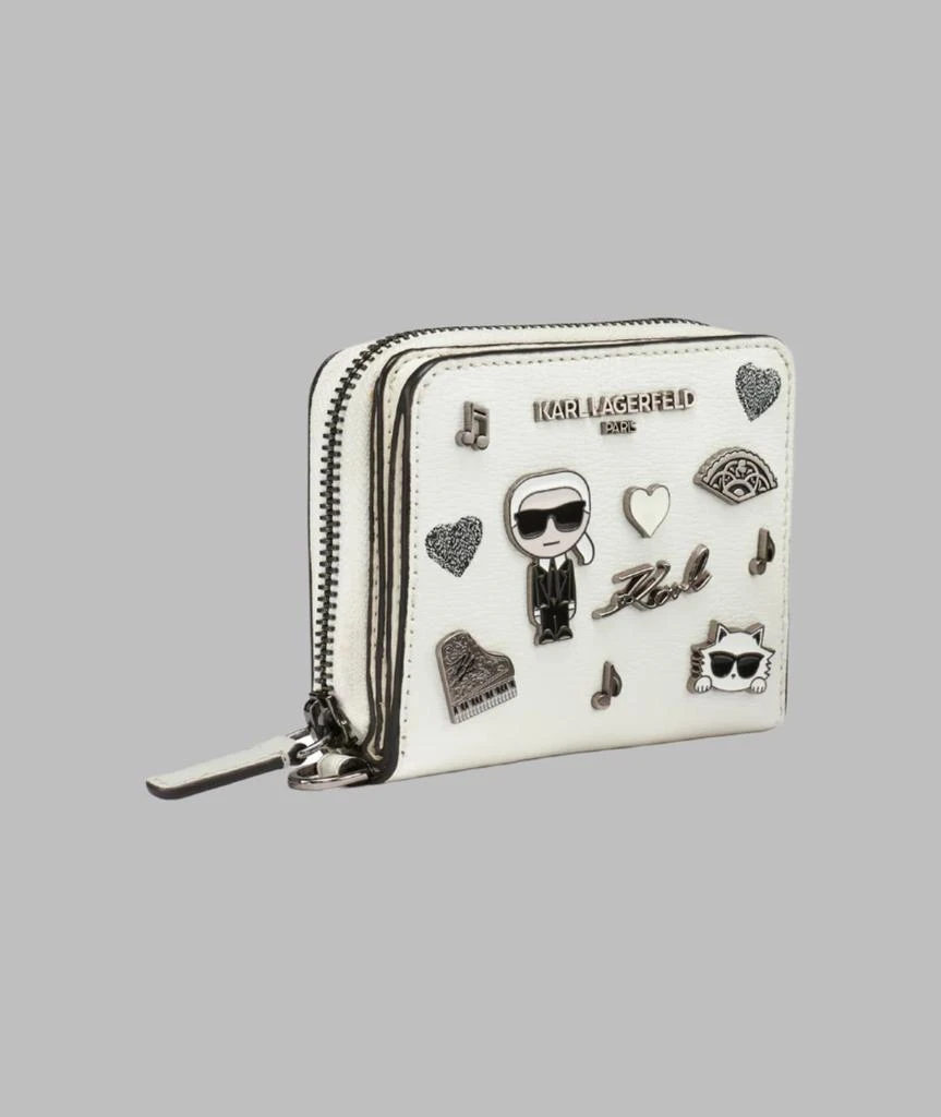 Karl Lagerfeld Paris SMALL ZIP WALLET WITH PINS 2