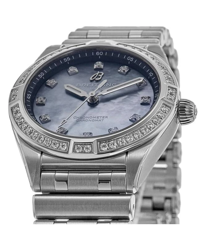 BREITLING Breitling Chronomat 28 Black Mother of Pearl Diamond Steel Women's Watch A72310531G1A1 2