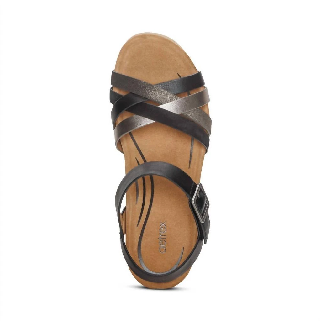 Aetrex Women's Noelle Arch Support Wedge In Black 3