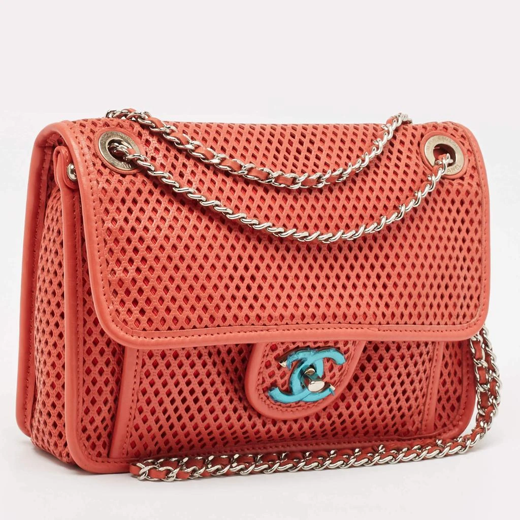 Chanel Chanel Red Perforated Leather Small Up In The Air Flap Bag 4