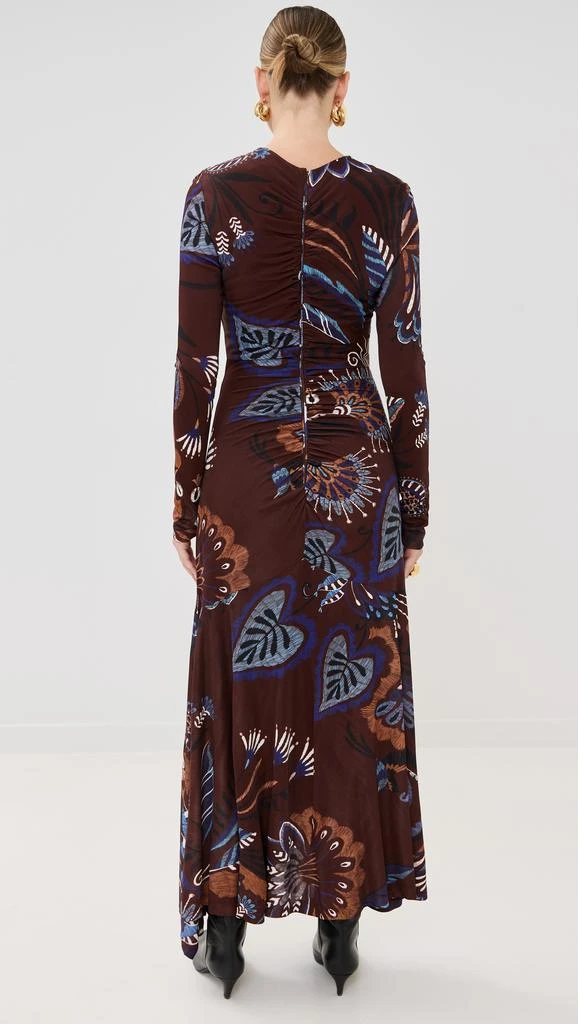 Farm Rio Delicate Garden Brown Long Sleeve Maxi Dress 2