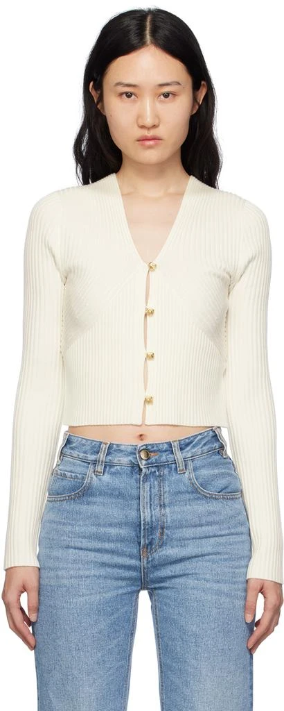 Chloé White V-Neck Cardigan 1