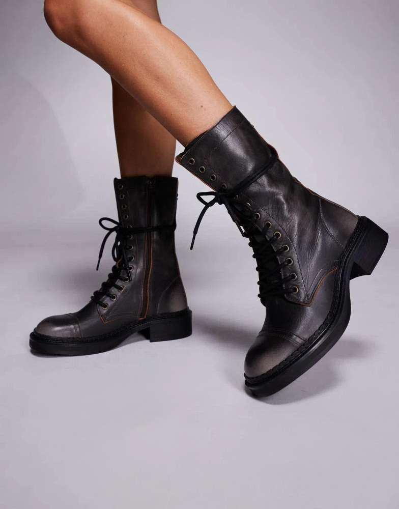 Steve Madden Steve Madden Rory DK lace up boots in burnished  display picture 1