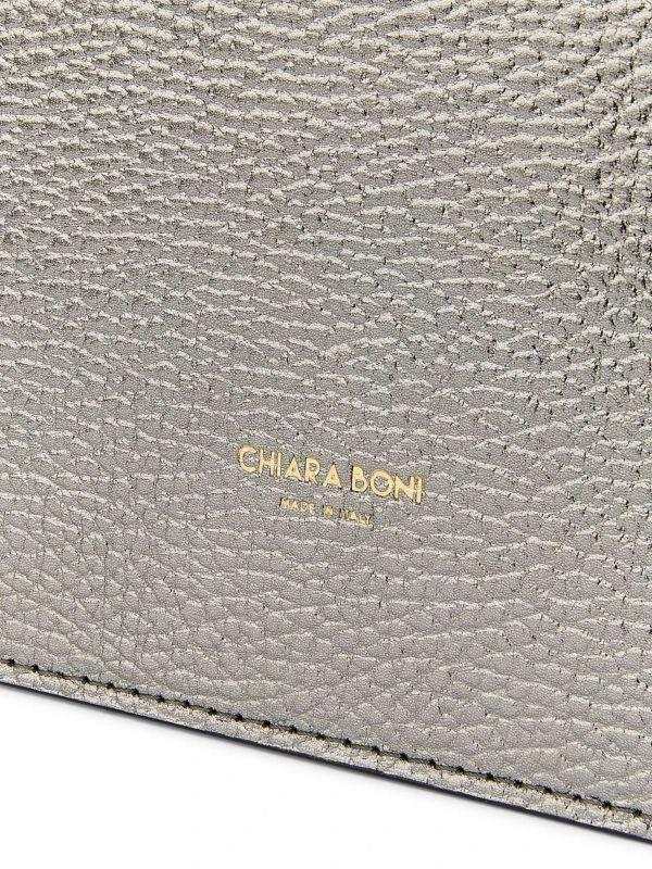 Chiara Boni Elena Laminato Metallic Leather Clutch 7