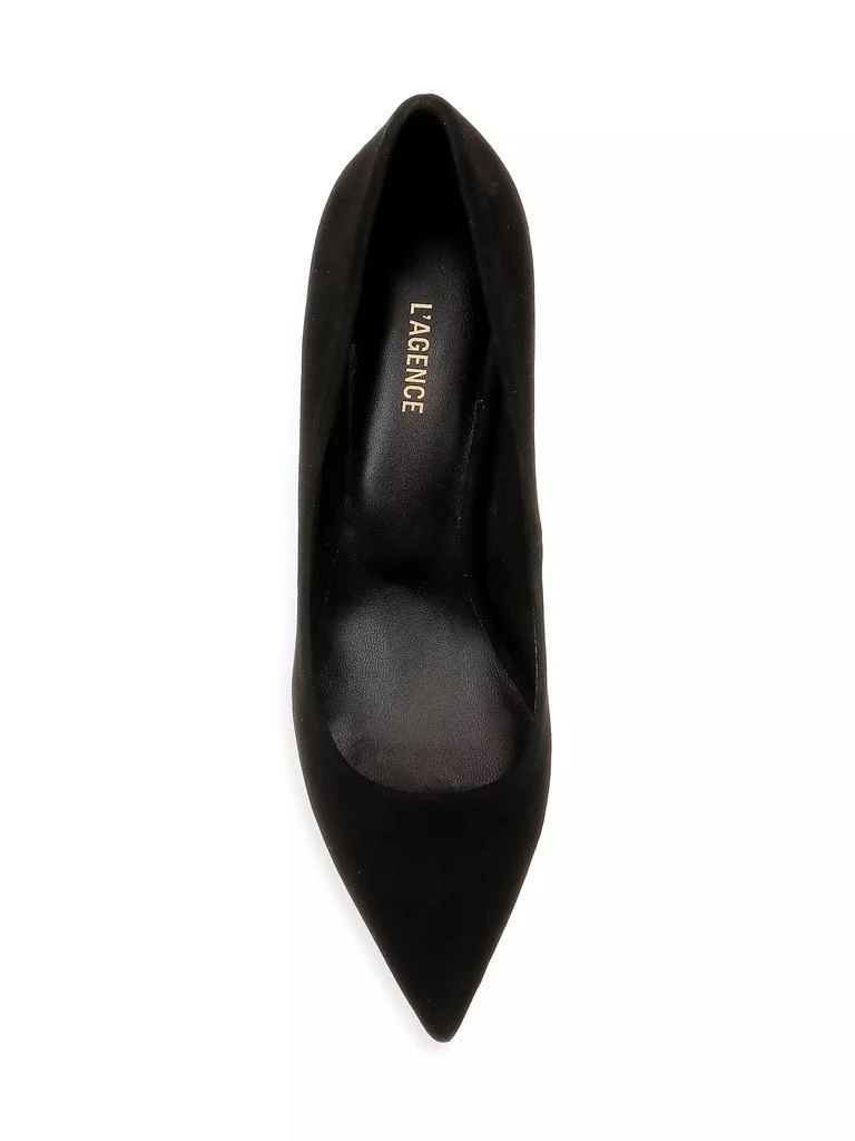 L'Agence Fleur 75MM Suede Pumps 4