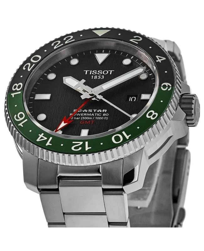 Tissot Tissot Seastar 1000 Powermatic 80 GMT Black Dial Steel Men's Watch T120.429.11.051.01 2