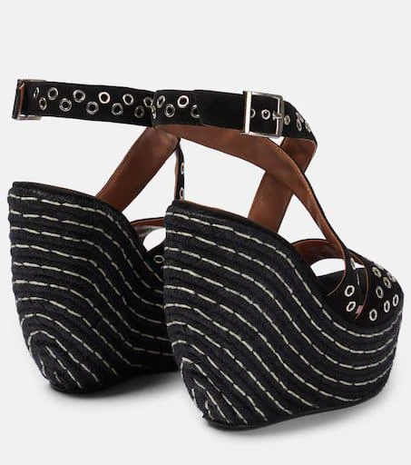 Alaïa Embellished suede wedge sandals 3