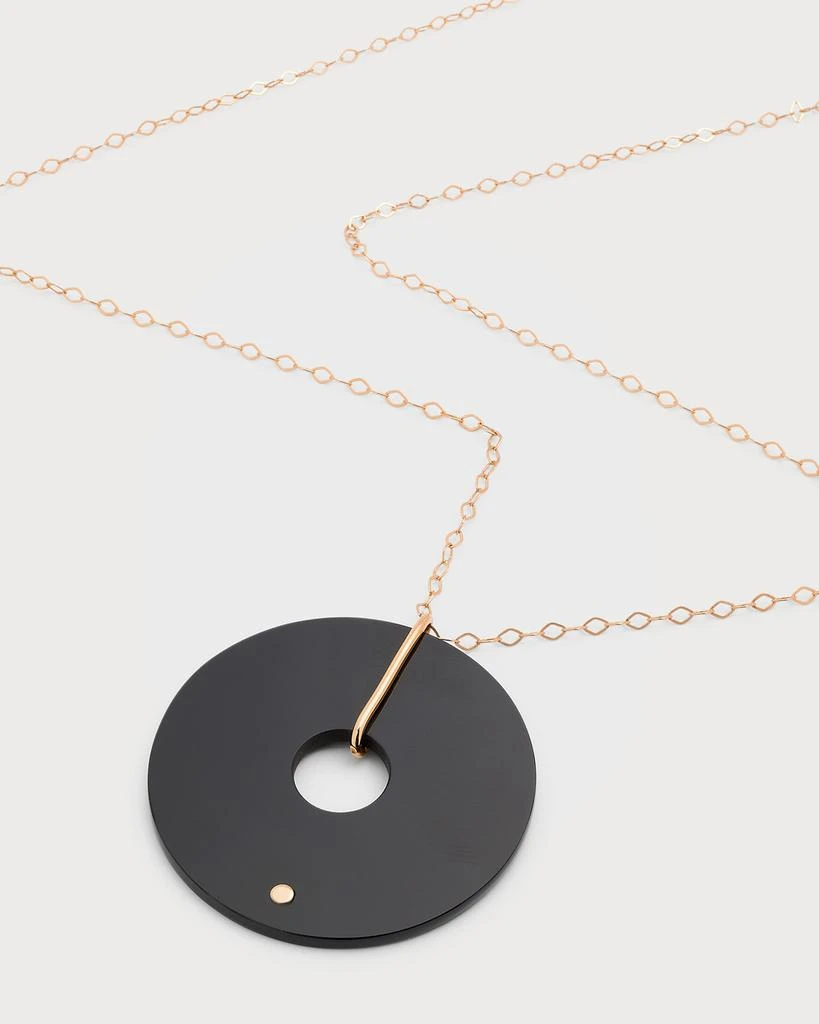 Ginette NY Jumbo Donut Onyx On Chain Necklace 1