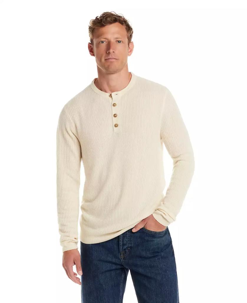Weatherproof Vintage Men's Soft Touch Ribbed Henley Sweater