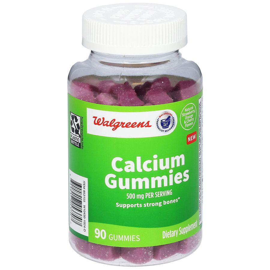 Walgreens Calcium Gummies Natural Strawberry, Orange & Cherry