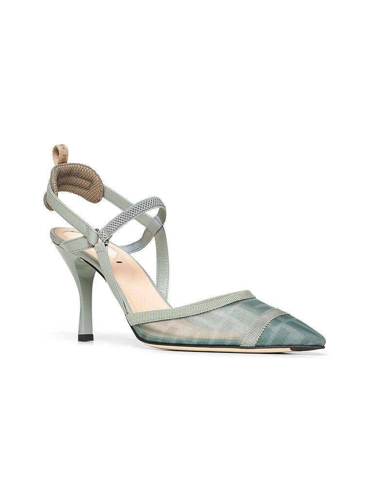 Fendi FENDI | Matcha green mesh Colibrì Lite slingback | Women | 36