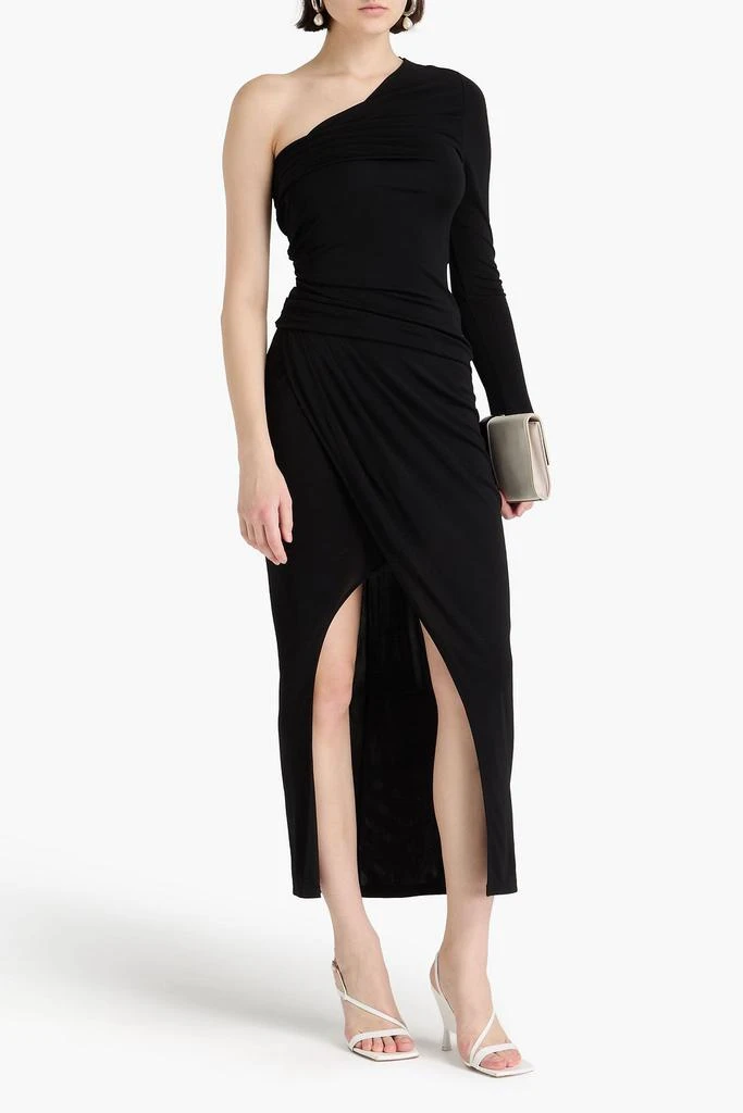 Diane von Furstenberg Kitanan one-sleeve draped jersey maxi dress 2