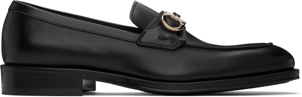 Salvatore Ferragamo Black Gancini Ornament Loafers