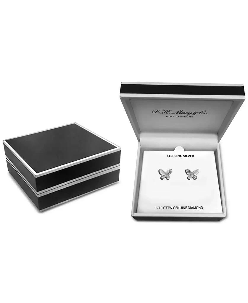 Shop Diamond Butterfly Stud Earrings (1/10 in Sterling