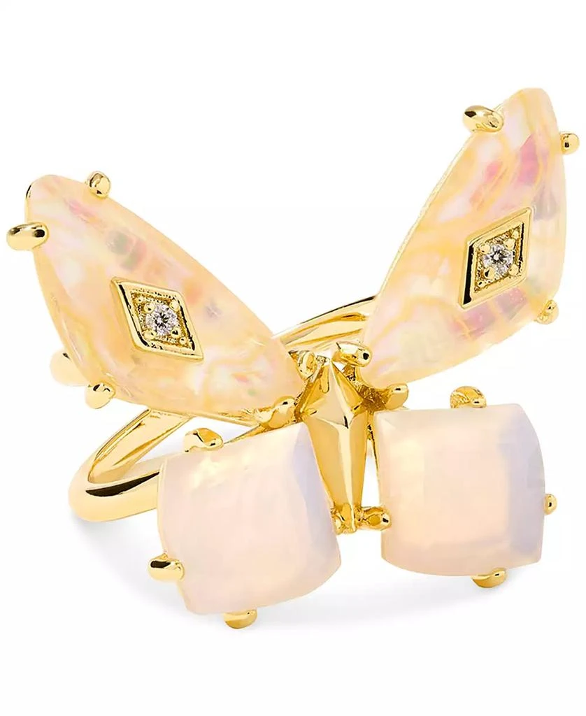 Kendra Scott Gold-Tone Mother of Pearl & Abalone Bianca Butterfly Ring 1