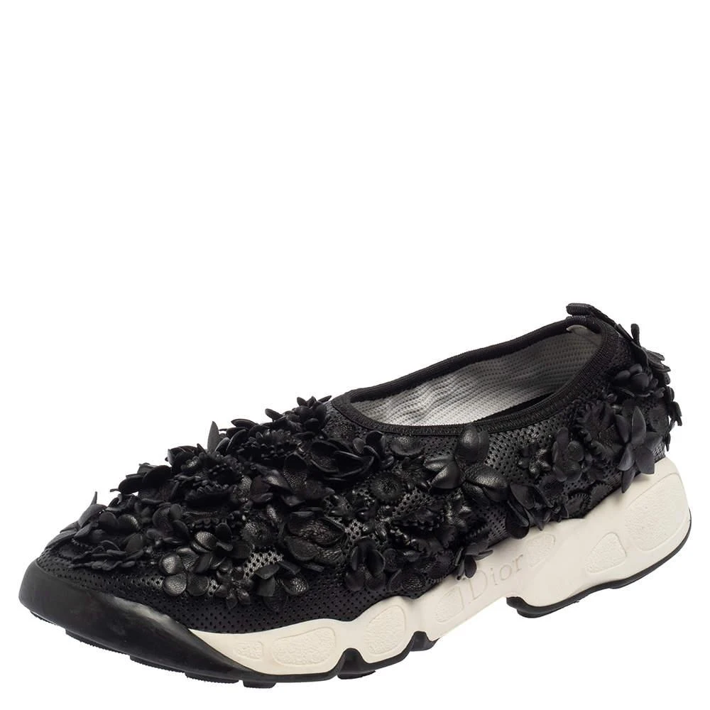 Dior Dior Leather Flower Embellished  Fusion  Sneakers Size 37.5 1