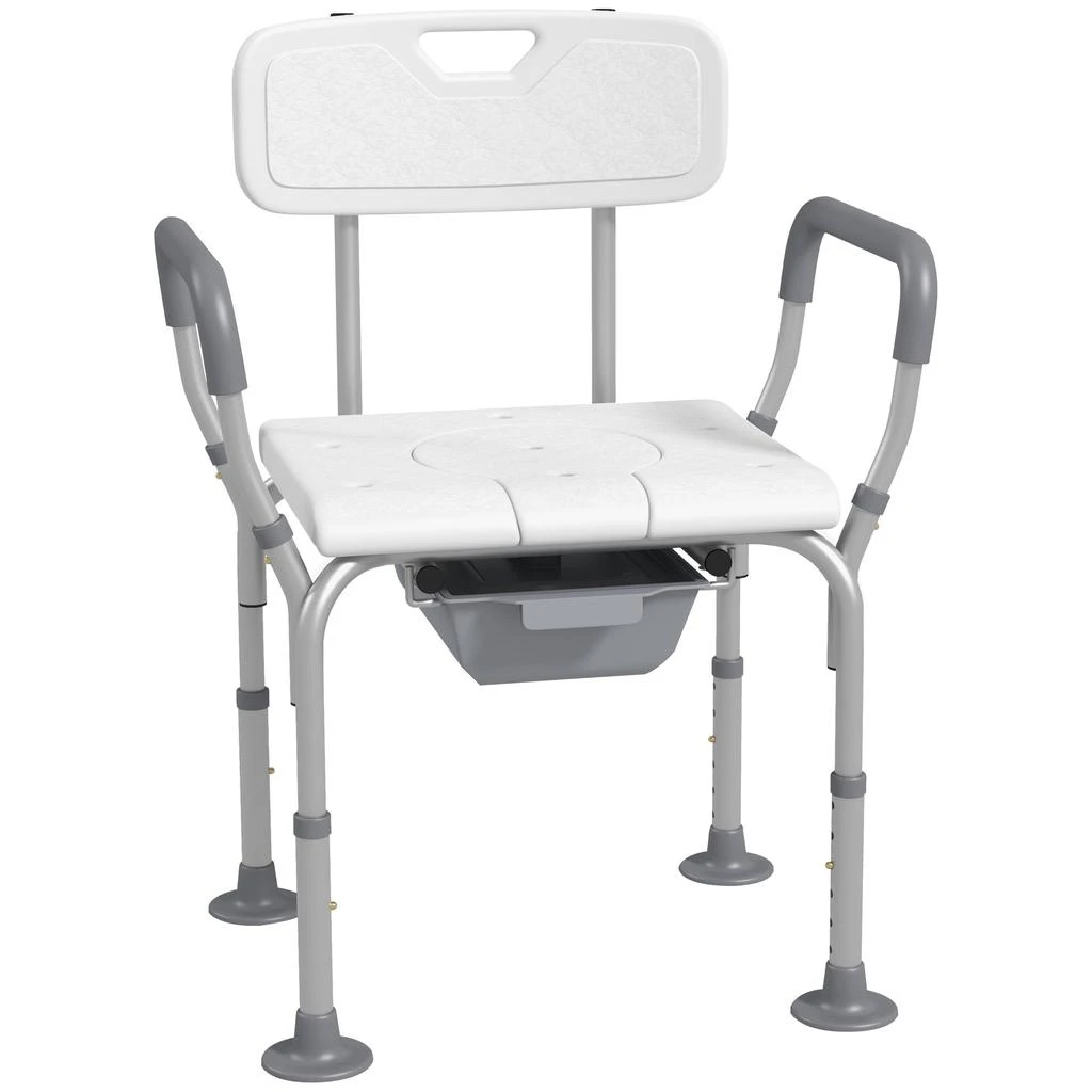 Hivvago 3-in-1 Shower Chair and Raised Toilet Seat for Seniors