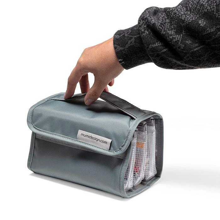 Mumi Multi Colored Pouches with Carrying Case, Set of 6 7