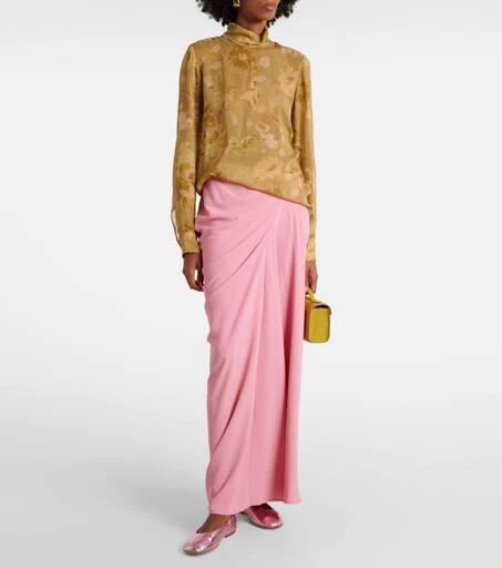 Dries Van Noten Draped crêpe maxi skirt 2