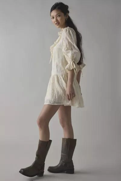Kiss The Sky Kiss The Sky Lace Ruffle Collar Babydoll Mini Dress 4