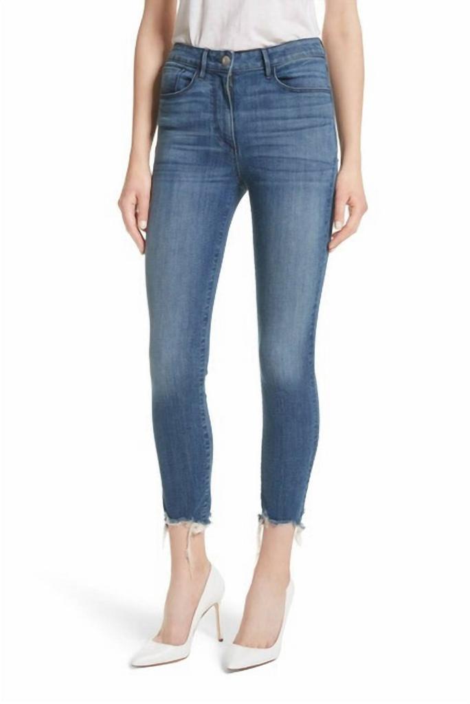 3 X 1 Women W3 Remo Fringed Edges Crop Skinny Denim Jeans