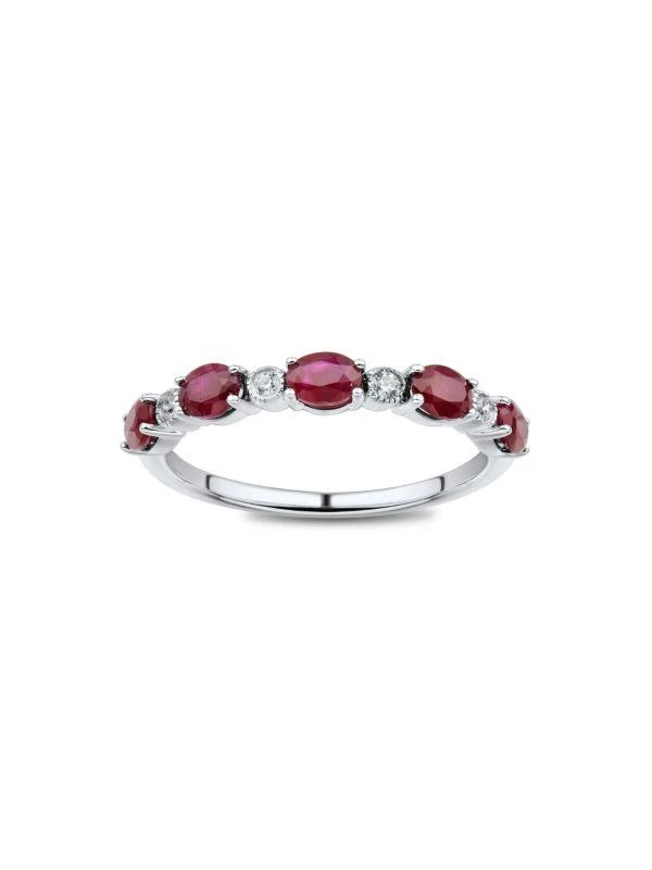 Saks Fifth Avenue 14K White Gold, Ruby & Diamond Ring 1