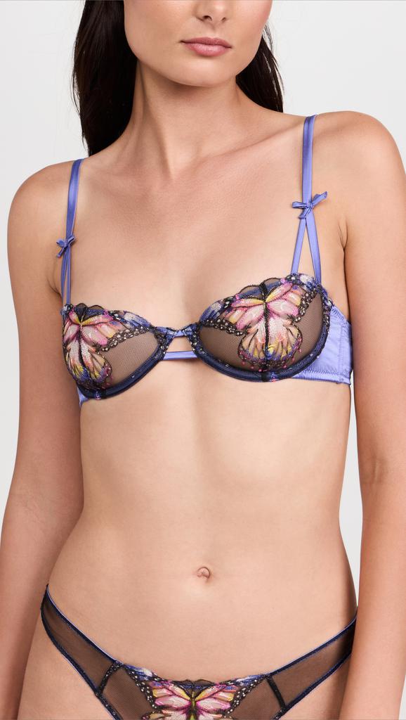 Fleur du Mal Butterfly Embroidery Balconette Bra