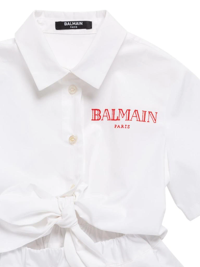 Balmain Logo Cotton Poplin Shirt Dress 1
