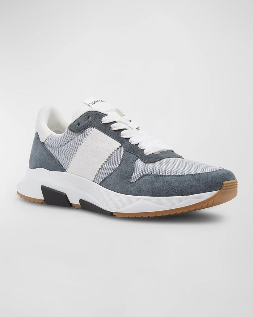 Tom Ford Men's Jagga Mesh and Suede Low-Top Sneakers 4