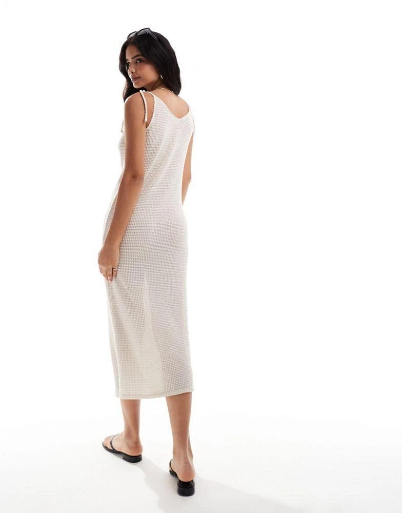VERO MODA Vero Moda textured jersey maxi dress in cream 3