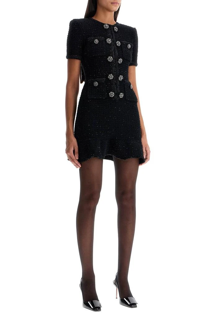 Self Portrait Black Tweed Mini Dress 2