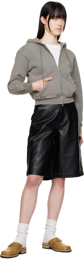 Carhartt WIP Black Norwich Double Knee Faux-Leather Shorts 4