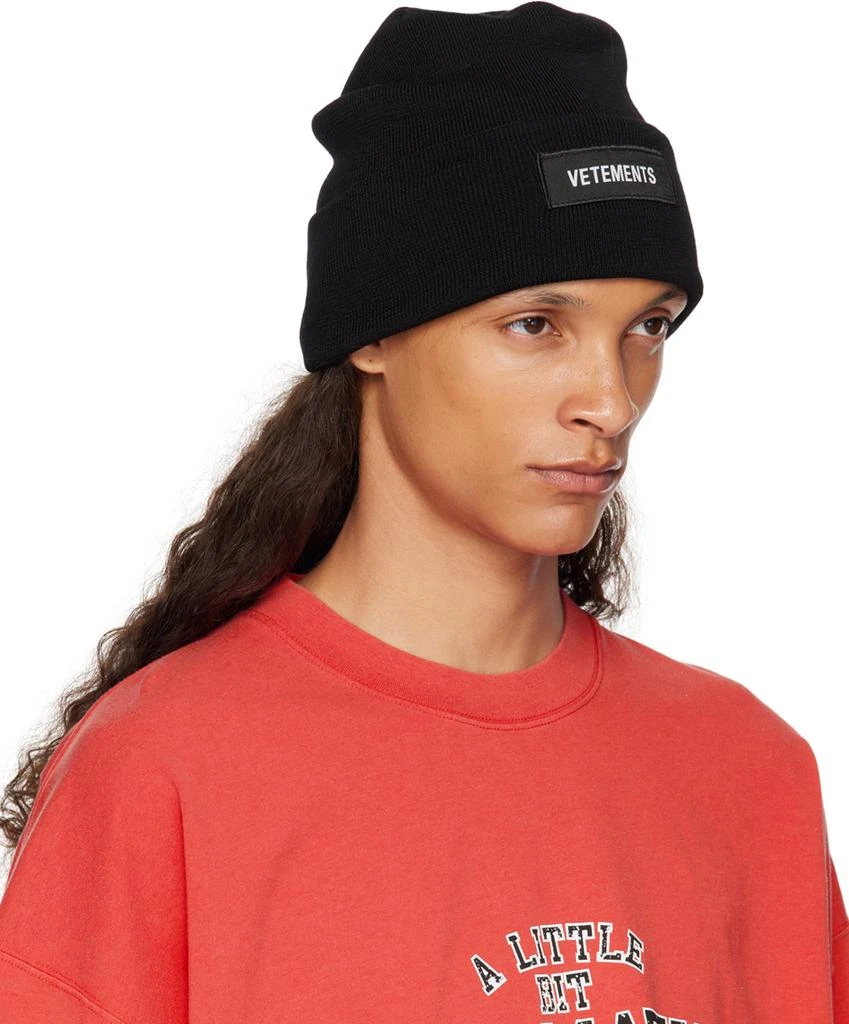 Vetements Black Blackout Logo Beanie 2