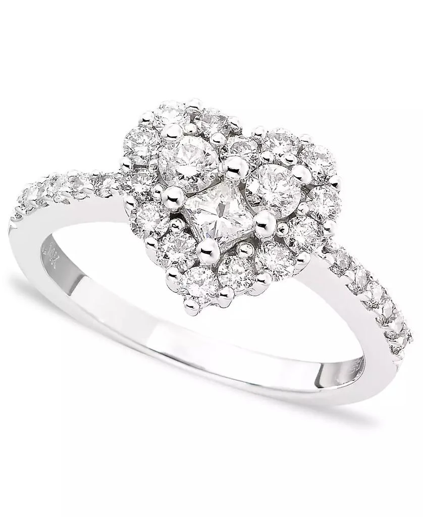 Effy Classique by EFFY® Diamond Heart Ring (9/10 ct. t.w.) in 14k White Gold 1