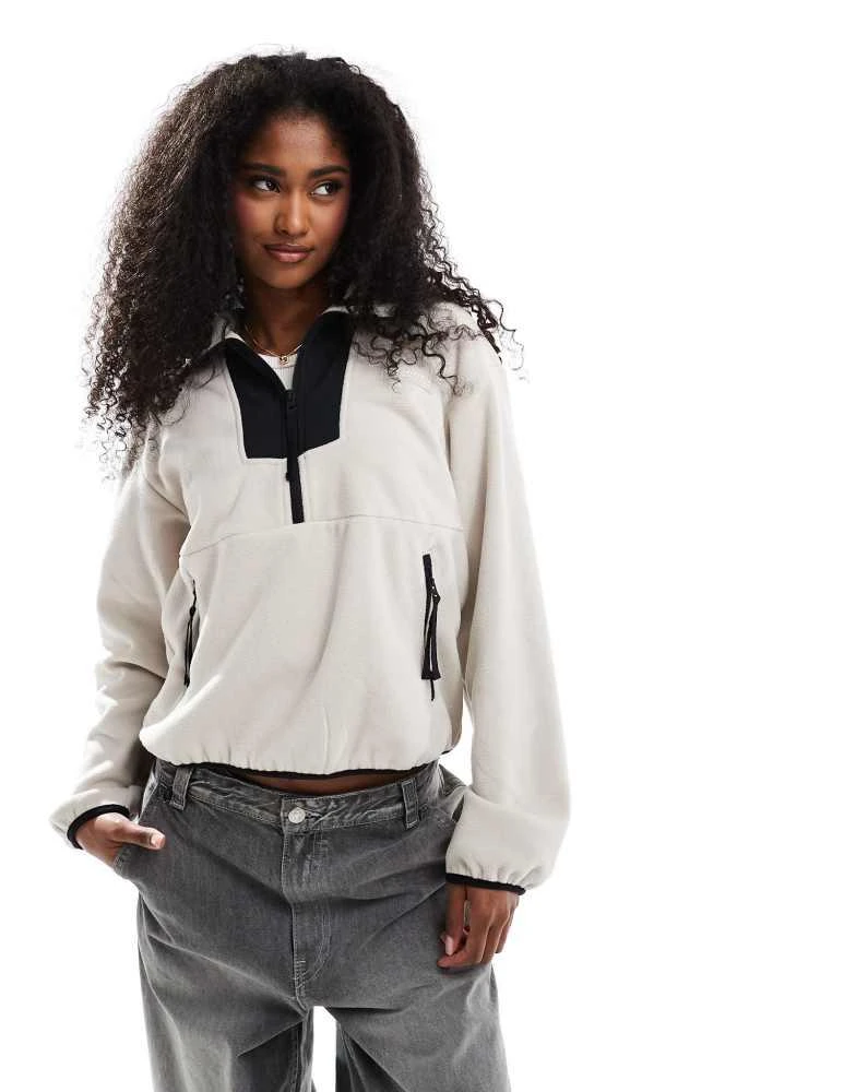 Columbia Columbia Sequoia Grove half zip fleece in beige and black 1