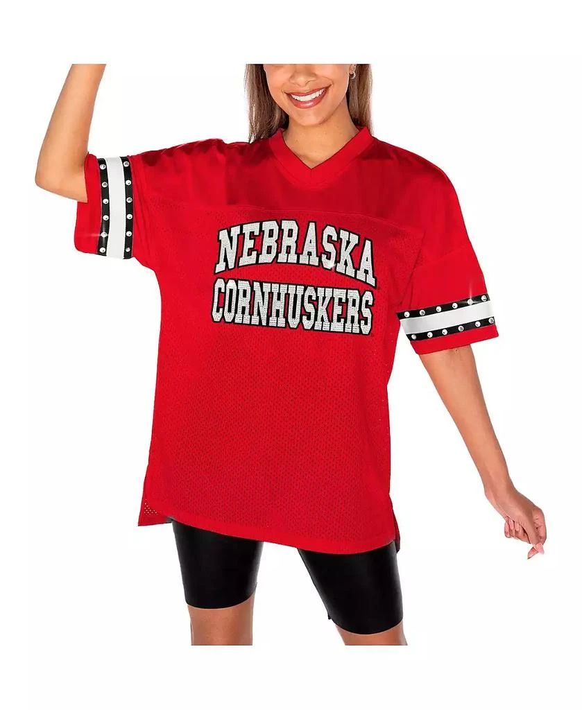 Gameday Couture Women's Red Nebraska Huskers Until Kickoff Rhinestone Fashion T-Shirt 1
