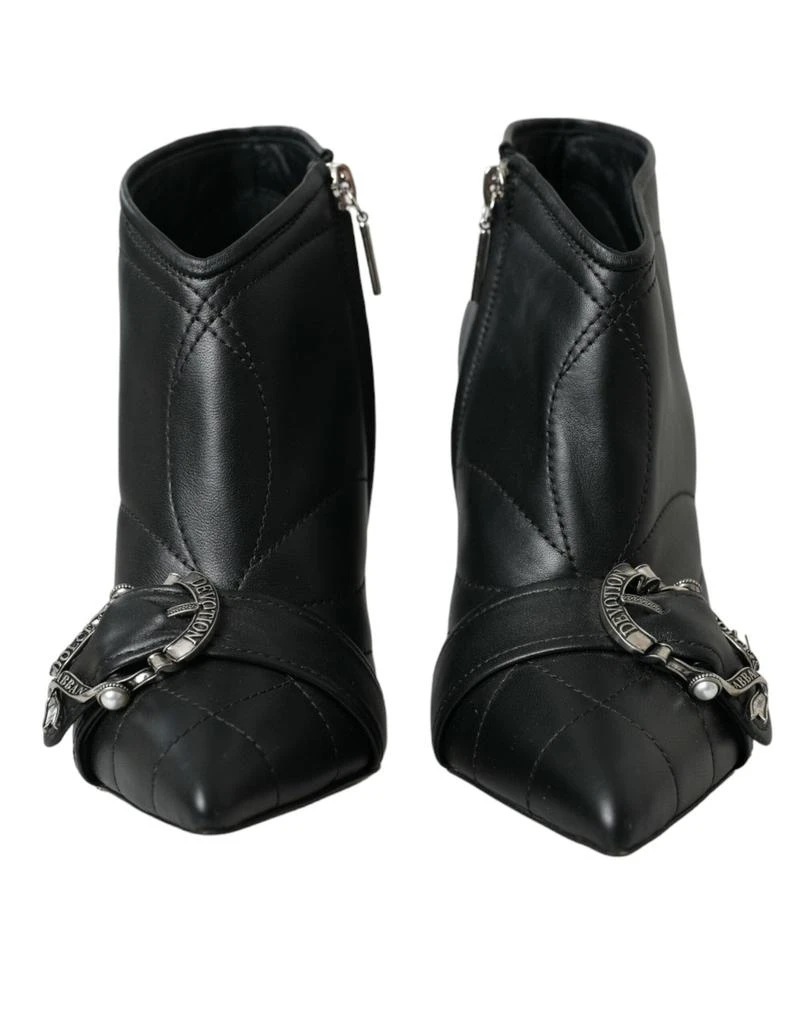 Dolce & Gabbana Dolce & Gabbana Black Devotion Quilted Buckled Boots Shoes 2