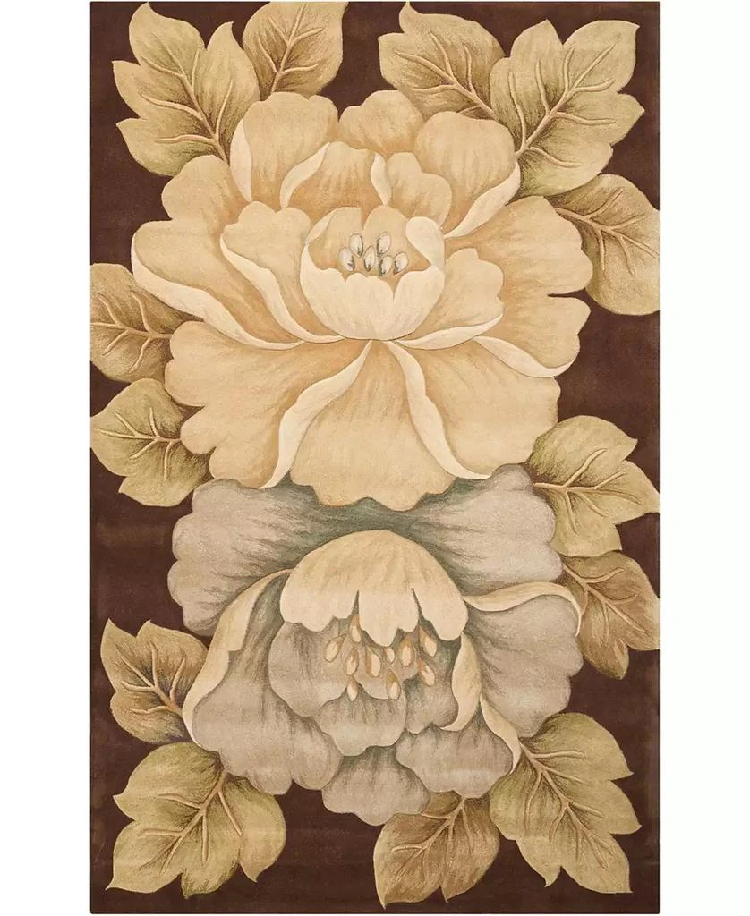 Nourison Tropics TS09 Brown 3'6" x 5'6" Area Rug 1