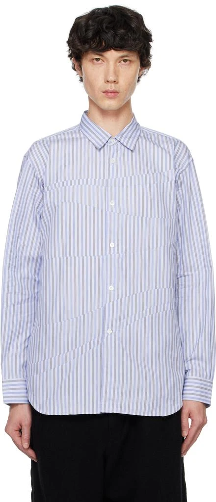 Comme des Garcons Blue & White Striped Shirt 1