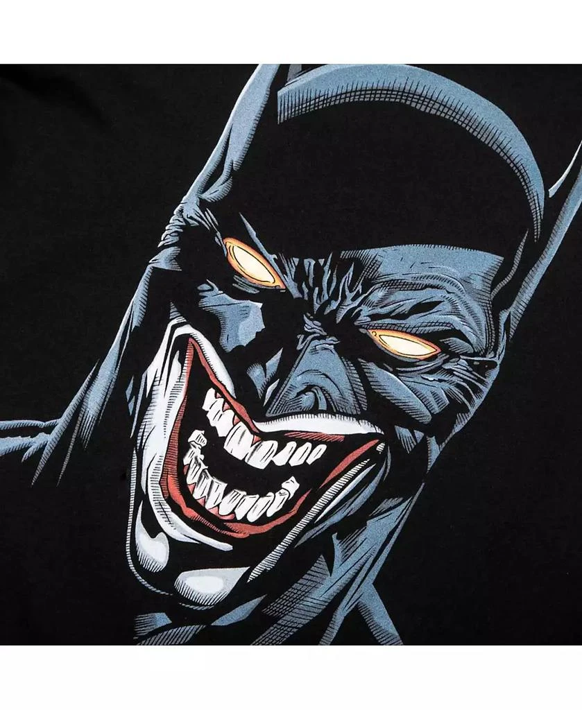Heroes & Villains Men's Black Batman Joker Mash-Up Long Sleeve T-Shirt 3