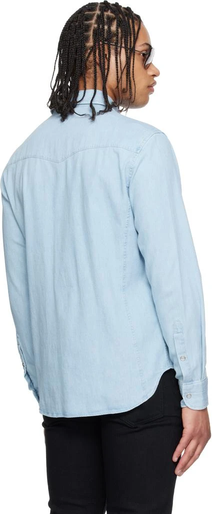 Tom Ford Blue Denim Chambray Western Shirt 3