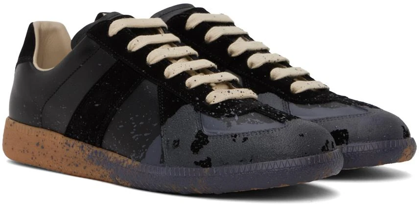 MAISON MARGIELA Black Paint Replica Sneakers 4